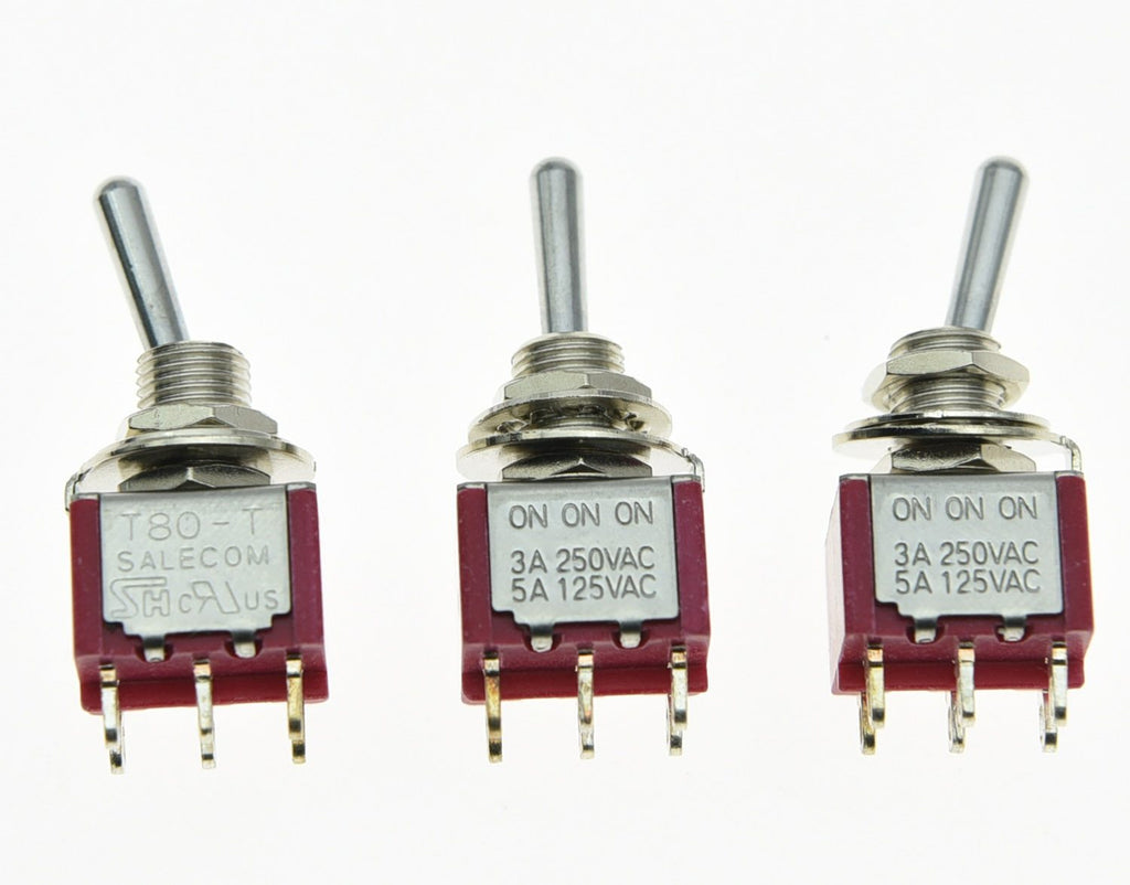 3x DPDT 6-Pin and 3-Way Toggle Switch for Electric Guitars